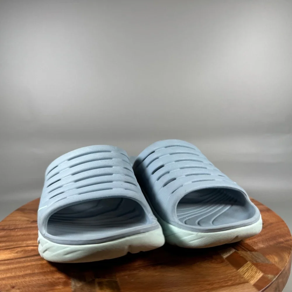 Hoka One One Ora Recovery Slide 2 Mens 9 Blue Fog Grey Athletic Comfort Sandals